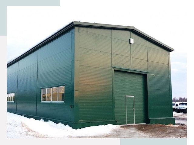 Двускатные ангары в Ишиме